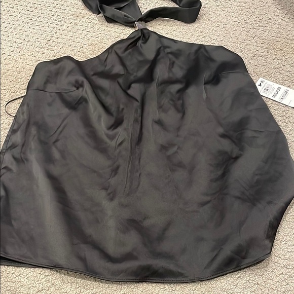 Black Satin Halter Top - Picture 1 of 6